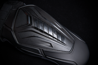 Black ICON Field Armor 3™ Elbows for helmets, size L/XL, designed for motorcycle helmet protection and durability.