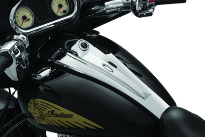 Kuryakyn Dash Console John Shope Series for Indian Chieftain and Roadmaster motorcycle, black with control panels and mounting hardware