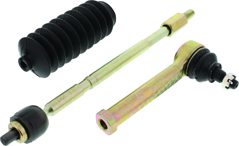 QuadBoss steering rack tie rod assembly kit for Yamaha YXZ1000R, showing the metal components and mounting hardware.