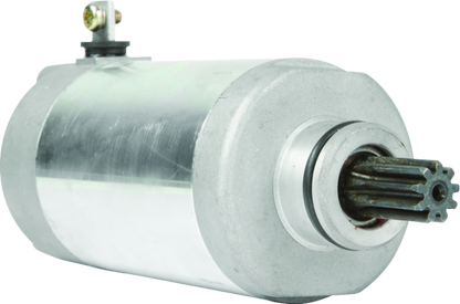 QuadBoss Yamaha YFM225 Moto-4 starter motor part 495710, close-up image showing the electrical components and metal casing.
