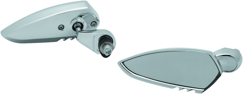 Chrome Kuryakyn Fairing Mount Scythe Mirror mounted on a Harley-Davidson Electra Glide or Street Glide motorcycle.