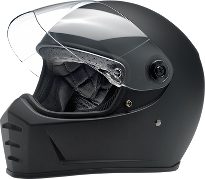 Bill's Exhausts BILTWELL Lane Splitter helmet in flat black, 2XL, showing the full helmet with matte finish and sleek design.