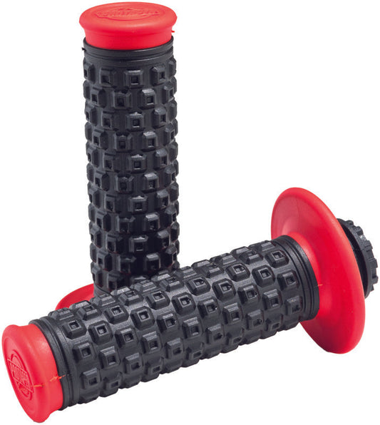 ProTaper Pro Series Clamp On Pillow Top motorcycle handlebar grip in red and black with textured surface and ergonomic design