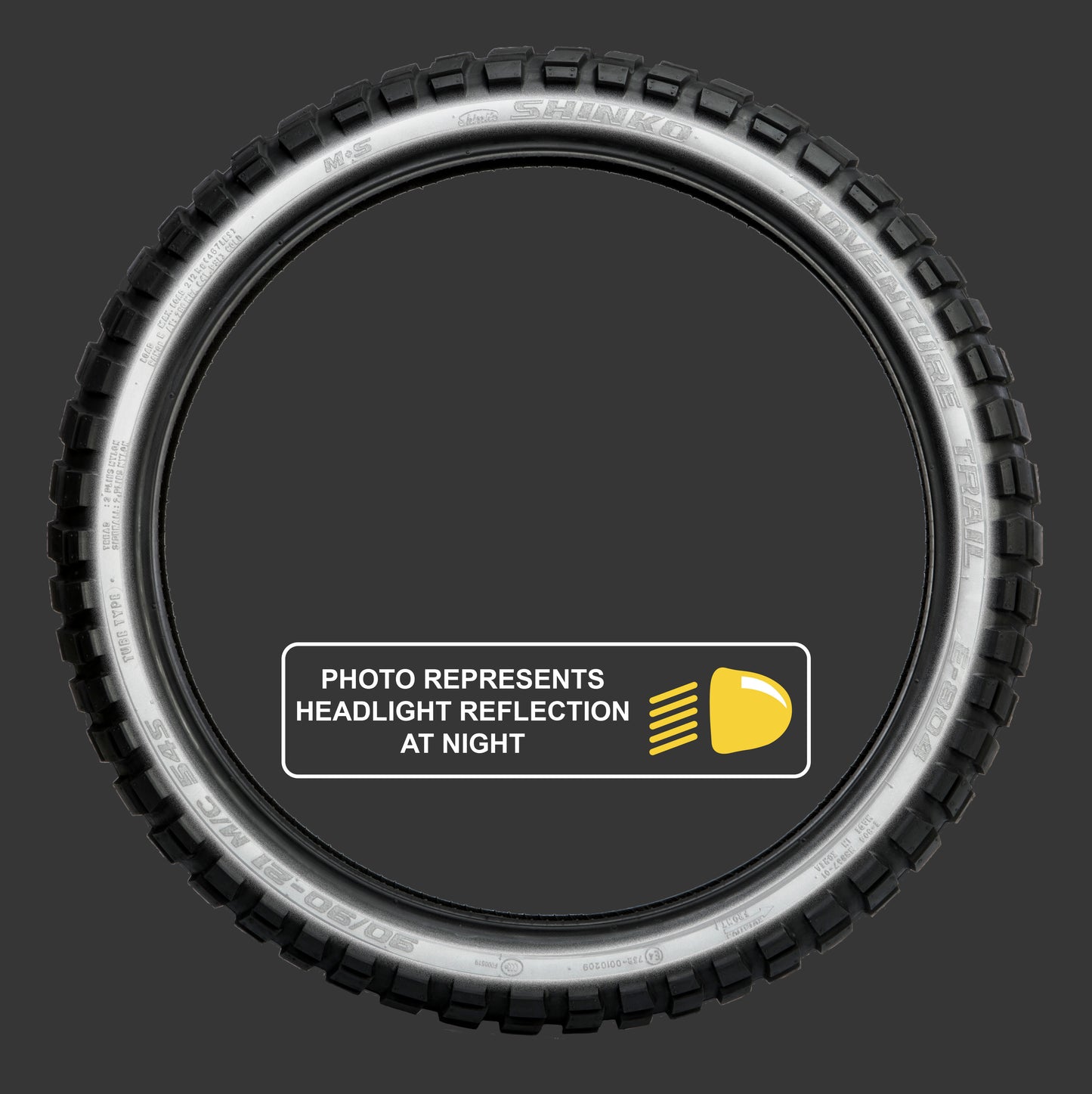 SHINKO, Shinko Tire 804 Dual Sport Front 110/80B19 59Q with Reflective Sidewall Technology