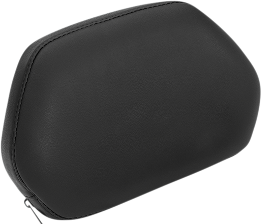 Black Show Chrome passenger backrest for Ryker 2020-2022, designed for smooth comfort and support, by Bill's Exhausts.