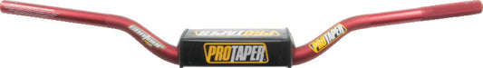 Red ProTaper Contour SX Race handlebar with crossbar pad and 1/4-inch cut guides, designed for motocross or dirt bikes.