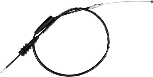 Black vinyl throttle cable by MOTION PRO for motorcycles and powersports vehicles, shown with connectors and cable details.