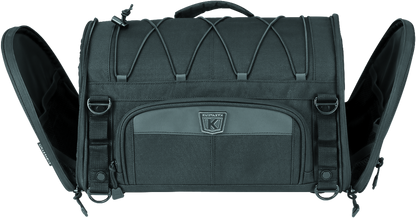 Kuryakyn Momentum Drifter Bag with 42-liter capacity, versatile luggage for powersports adventures, shown in black with adjustable straps.
