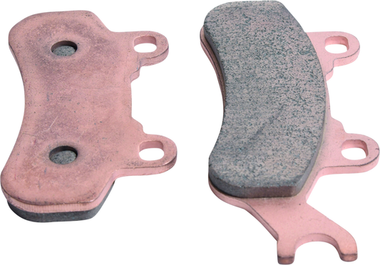 QuadBoss Sintered Brake Pad for Can-Am Defender HD10 front left, model 2016-2017, showing detailed brake pad with mounting features.