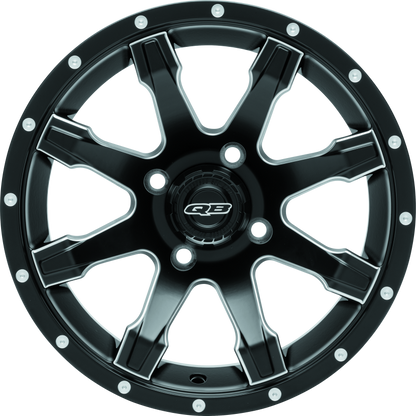 QuadBoss 14x7 PowerSports wheels with 4/110 bolt pattern and 5+2 offset, featuring a rugged design for off-road vehicles
