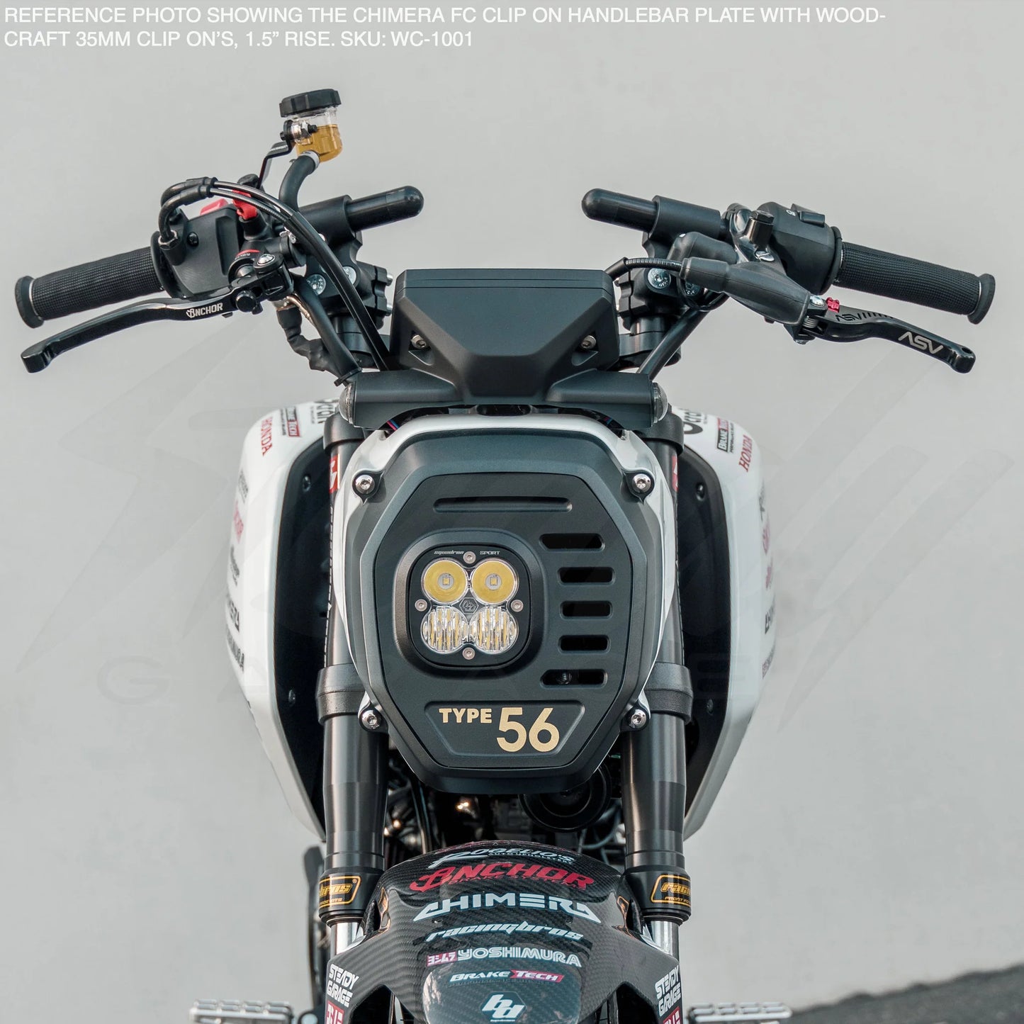 Chimera "FC" Clip On Handle Bar Plate - Honda Grom 125, Monkey 125, Dax 125 (All Years) - Howling Moto
