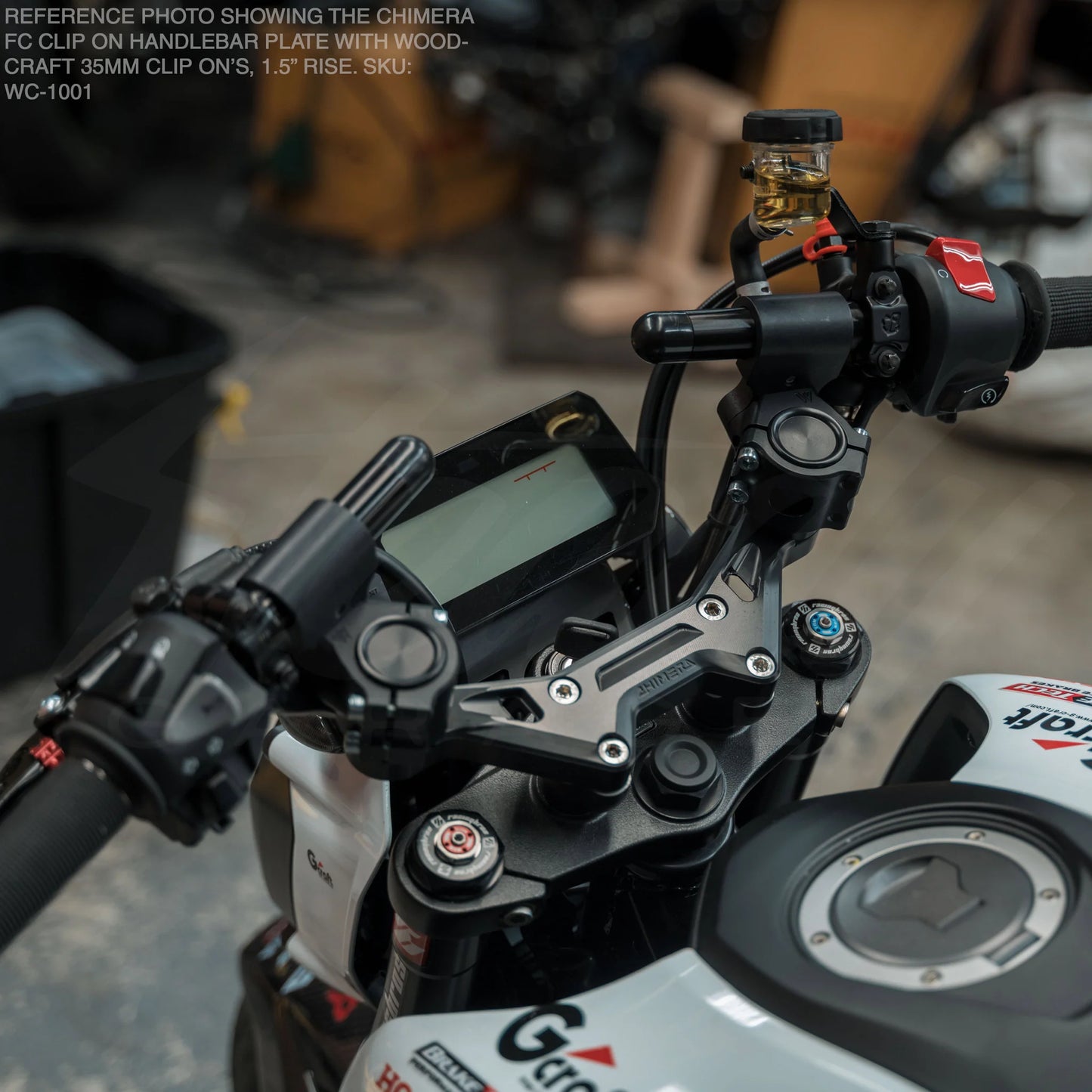 Chimera "FC" Clip On Handle Bar Plate - Honda Grom 125, Monkey 125, Dax 125 (All Years) - Howling Moto