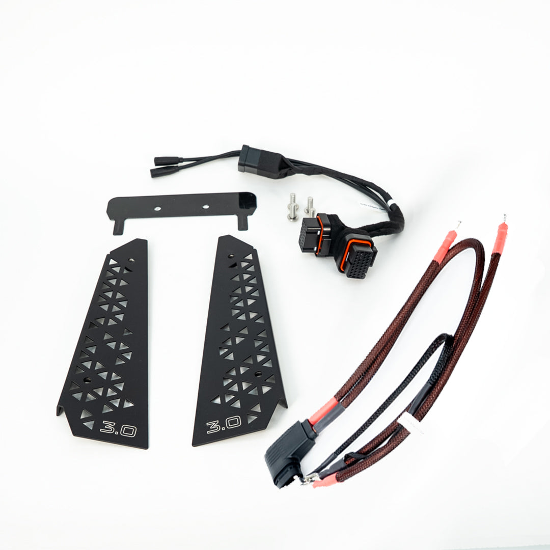 EBMX X-9000-V3 E-Ride Pro 3.0 controller harness with circuit breaker and mounting kit for Charged Powersports electric vehicles.