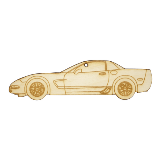 ZSPEC Laser-Engraved Wood Ornament, Style: Corvette C5 Z06, Birch - Howling Moto