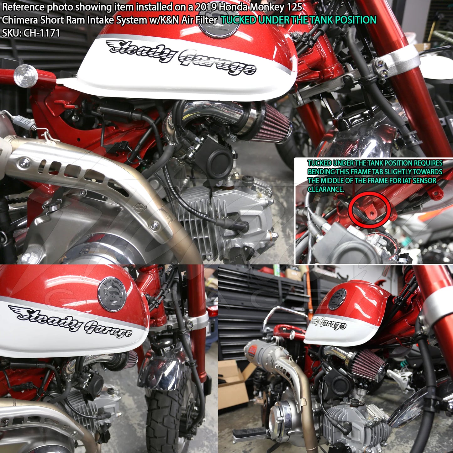 Chimera Short Ram Air Intake System - Honda Monkey 125 (2018-2021) - Howling Moto