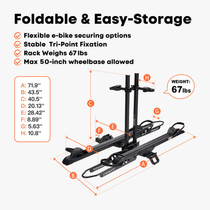 CRAVOT CyberRack E2 Plus Hitch Bike Rack - Howling Moto