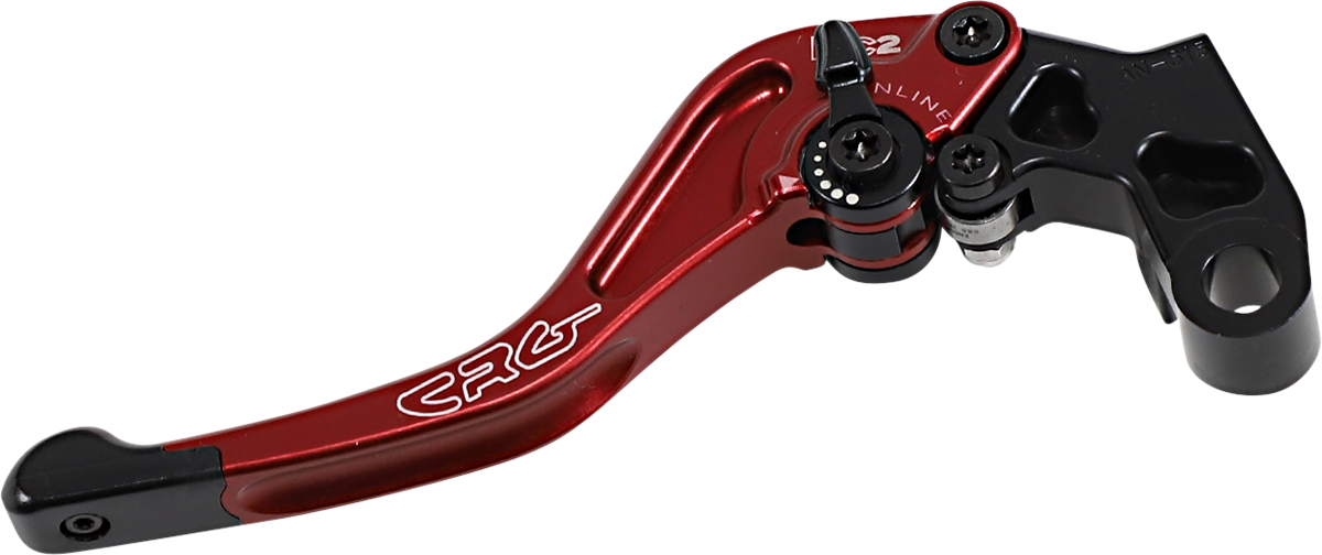 CRG RC2 Shorty Clutch Lever in red with 2AN-615-H-R part number, designed for motorcycle clutch control.