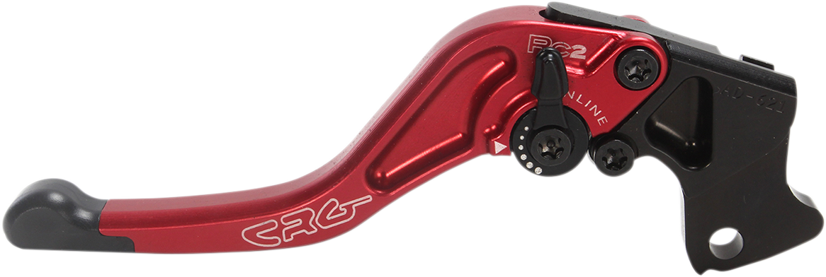CRG RC2 Shorty Clutch Lever in red, motorcycle clutch lever with ergonomic design and adjustable features