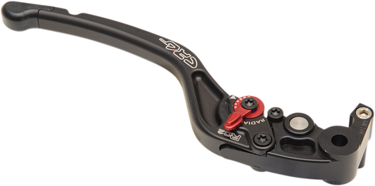CRG RC2 standard motorcycle brake lever in black with model number 2RN-531-T-B, showing detailed close-up of lever.