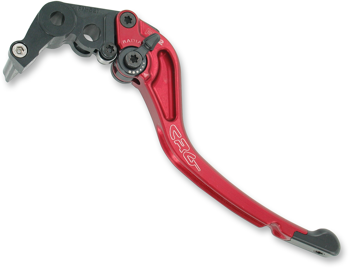 CRG RC2 standard brake lever in red for motorcycle or bike, with part number 2RN-521-T-R, shown on a white background.