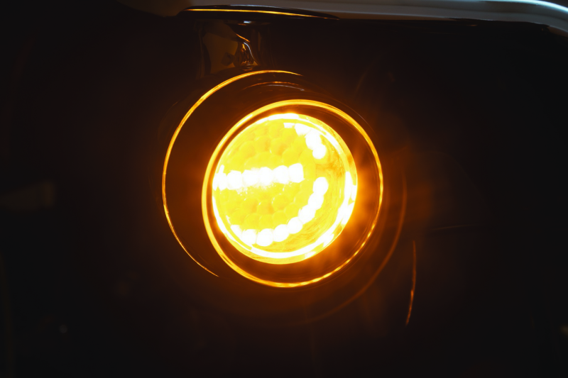 Kuryakyn Luminez LED front turn signal insert 1157 amber for Harley-Davidson motorcycle, bright LED indicator light