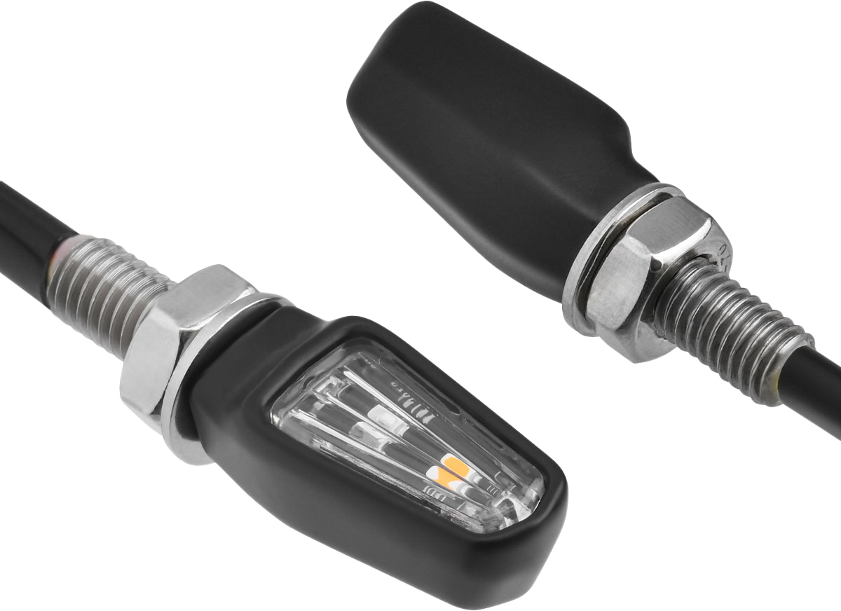 ZETA, ZETA 701 LED Turn Signal with Clear Lens and Matte Black Body – Reliable 12V Motorcycle Signal Light