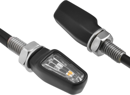 ZETA, ZETA 701 LED Turn Signal with Clear Lens and Matte Black Body – Reliable 12V Motorcycle Signal Light
