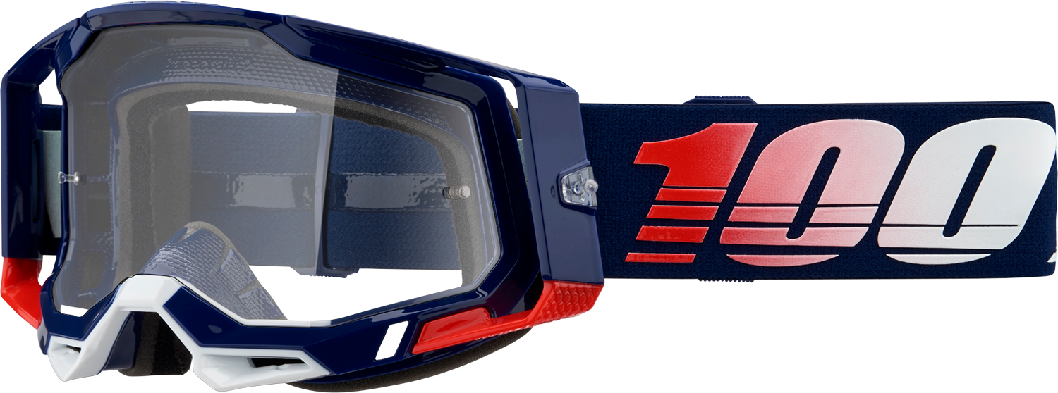 100% Racecraft 2 Goggles - Republic - Clear 50009-00022 - Howling Moto