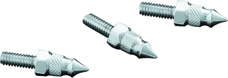 Kuryakyn windshield mount spikes for Harley Davidson Touring models, featuring chrome finish and decorative design.