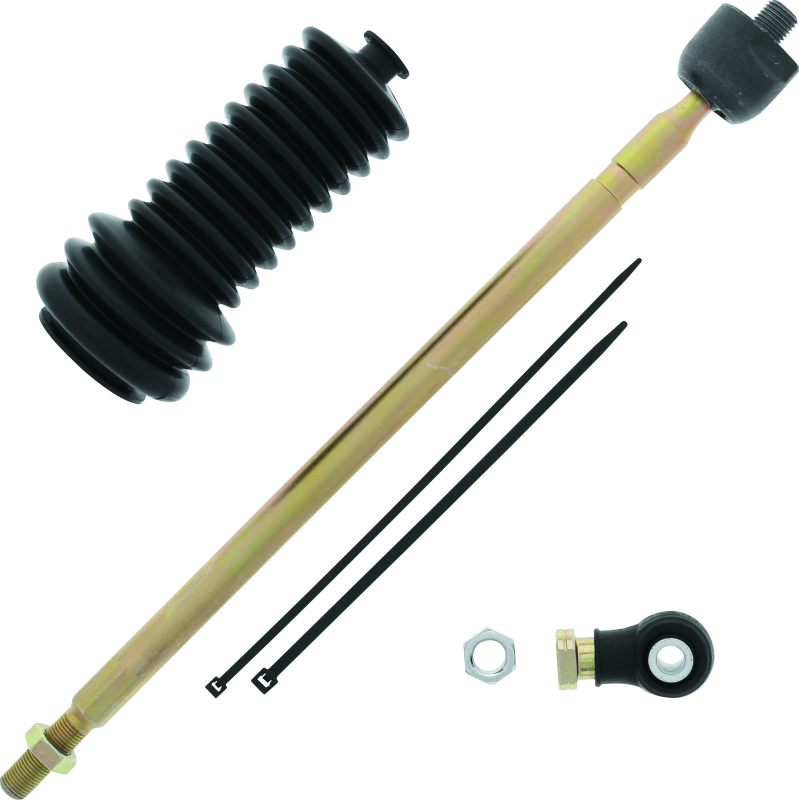 QuadBoss steering rack tie rod assembly kit for Polaris Ranger 800 and 6x6 models from 2010 to 2013, shown assembled in the image.