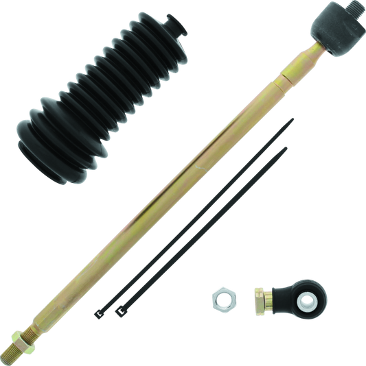 QuadBoss steering rack tie rod assembly kit for Polaris Ranger 800 and 6x6 models from 2010 to 2013, shown assembled in the image.