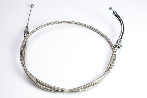 MOTION PRO, MOTION PRO Armor Coat Throttle Push Cable Part 62-0423 - Durable Stainless Steel Weave with Chrome Fittings