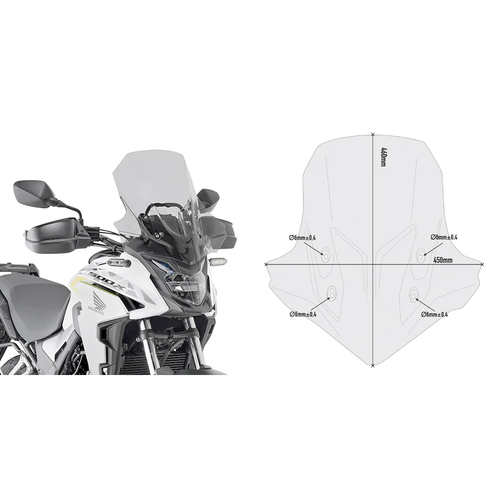 GIVI D1171S smoke motorcycle windshield with tinted finish for enhanced wind protection and stylish look on bikes