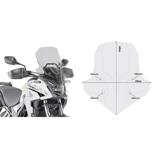 GIVI D1171S smoke motorcycle windshield with tinted finish for enhanced wind protection and stylish look on bikes