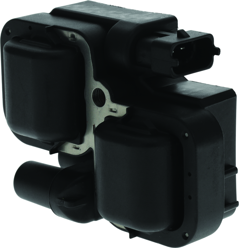 QuadBoss ignition coil for Polaris Ranger RZR XP 900 and Sportsman 700/800, shown with wiring and mounting components.