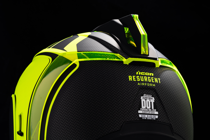 Bill's Exhausts ICON Airform™ Helmet Resurgent Hi-Viz XS with aerodynamic design and vibrant high-visibility colors.