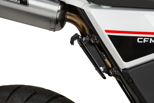 YOSHIMURA Fender Eliminator Kit for CF Moto motorcycle, black plastic and metal components, compact and streamlined design