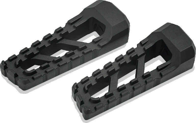 Kuryakyn Riot Pegs Without Adapter in satin black mounted on powersports vehicle footrest for rider comfort and style