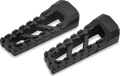 Kuryakyn Riot Pegs Without Adapter in satin black mounted on powersports vehicle footrest for rider comfort and style
