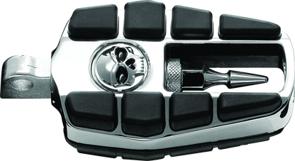 Kuryakyn Zombie Pegs with male mount chrome motorcycle foot pegs, featuring a stylish zombie design and durable chrome finish