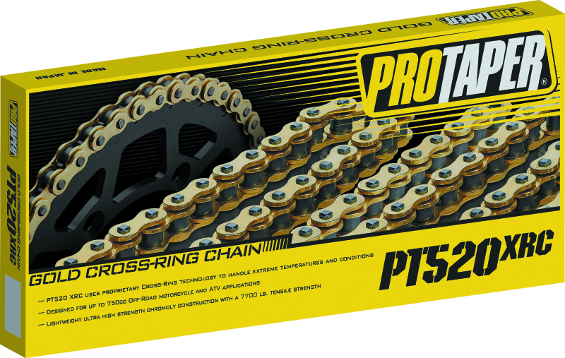 ProTaper Chain 520XRC 120L from Bill's Exhausts, showing a durable motorcycle chain with 120 links and high-performance design.