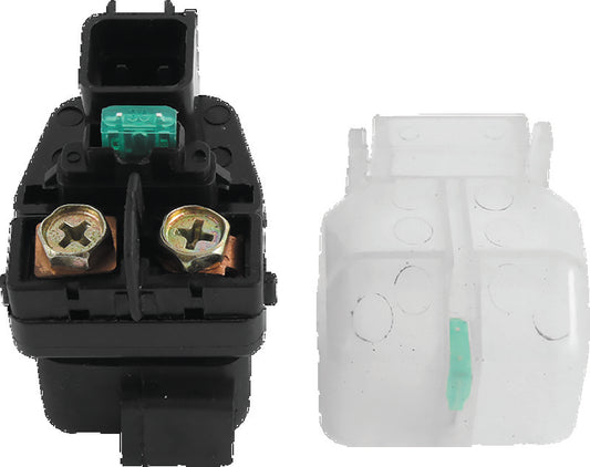 QuadBoss starter solenoid and relay for Suzuki KingQuad 4x4, model years 2007-2014, shown in the image.