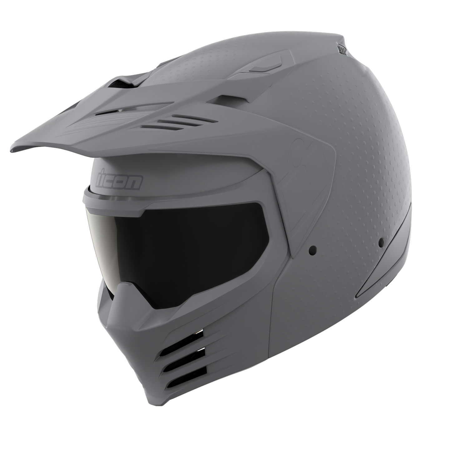 Icon Elsinore™ helmet in gray, medium size, featuring a sleek design and Monotype finish, from Bill's Exhausts.