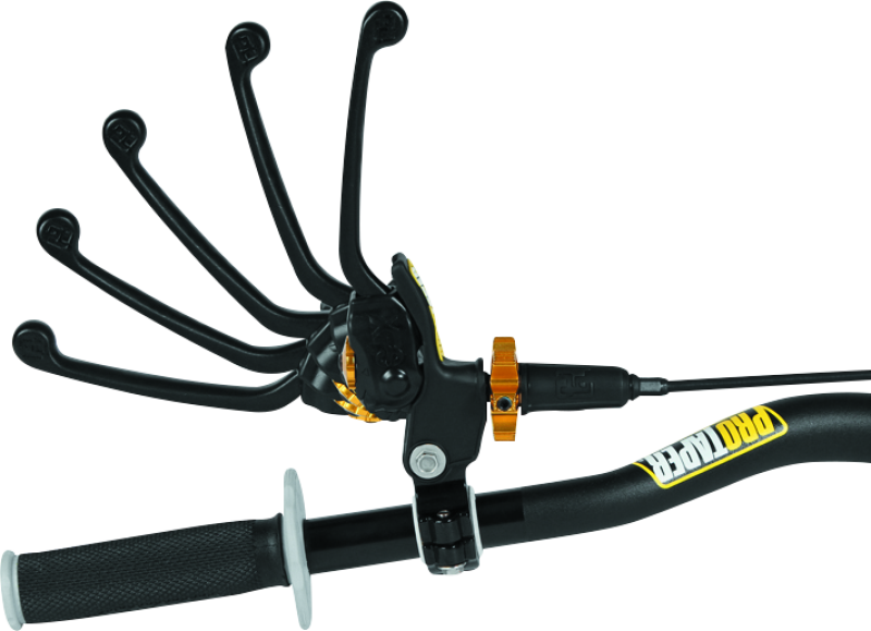 ProTaper Universal Profile Pro Clutch Perch for motorcycles, shown in black with mounting hardware and adjustable clutch lever.