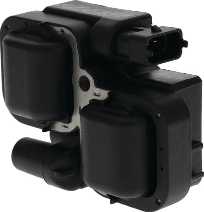QuadBoss ignition coil for Polaris Ranger RZR XP 900 and Sportsman 700/800, shown in a close-up view of the coil component.
