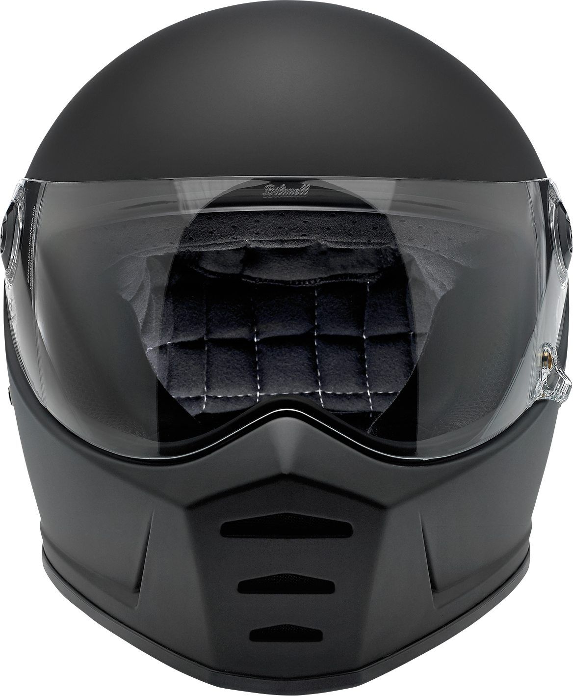 Black Biltwell Lane Splitter helmet in 2XL size with matte finish, featuring a smooth, streamlined design and adjustable strap.