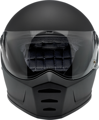 Black Biltwell Lane Splitter helmet in 2XL size with matte finish, featuring a smooth, streamlined design and adjustable strap.