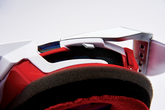 Bill's Exhausts 100% Armega Goggles with clear lens and lightsaber design for protective eyewear and stylish cosplay accessory.