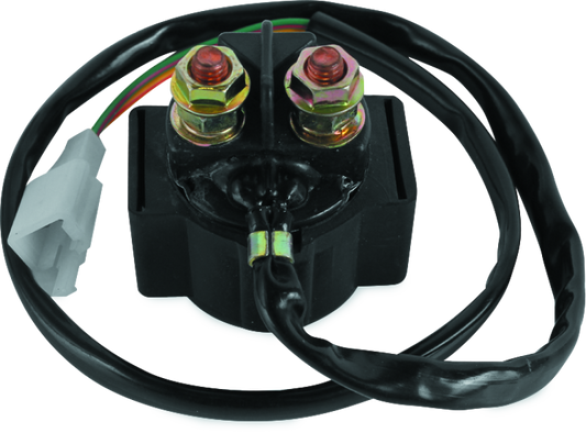 QuadBoss Polaris Phoenix 200 starter solenoid and relay for powersports vehicles, showing the black and metal switch components.