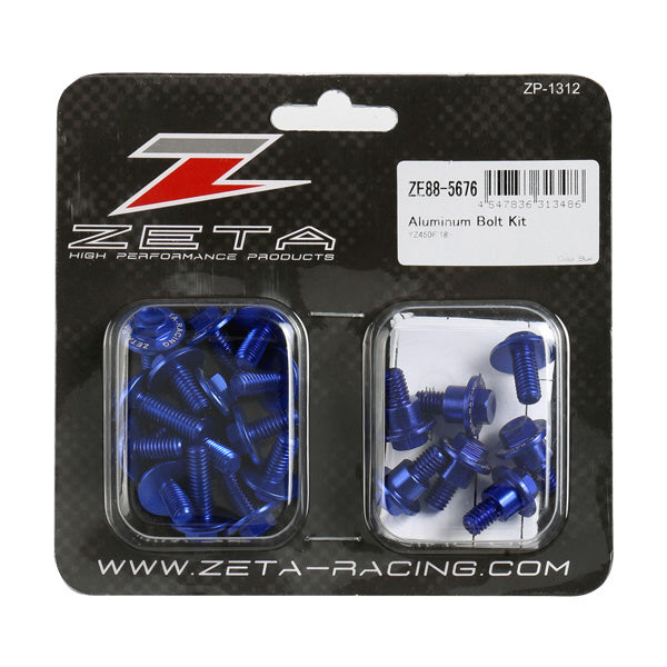 ZETA, ZETA Aluminum Bolt Kit for MX and Dual Sport Bikes – Blue (Part No. ZE88-5676)